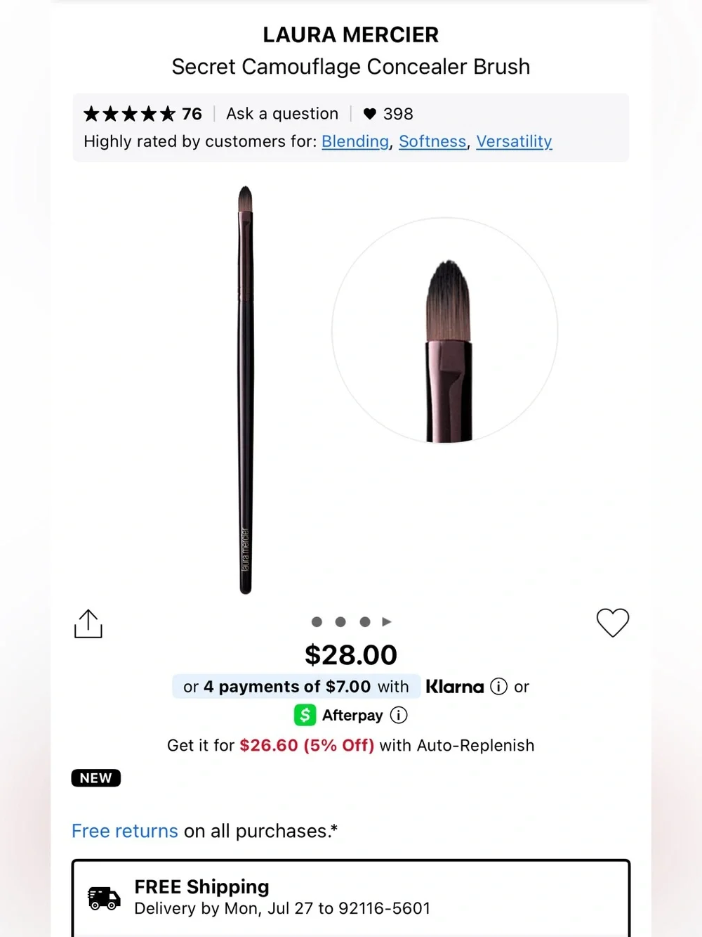 Laura Mercier secret camouflage concealer brush!